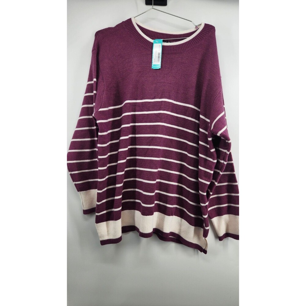 Staccato Women's 2X Magenta Janea Long Sleeve‎ Sweater NWT